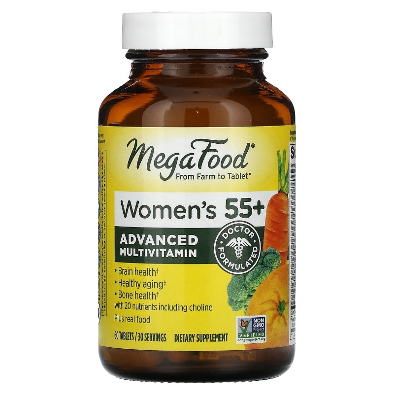 MegaFood, Мультивитамины для женщин 55+, 60 таблеток