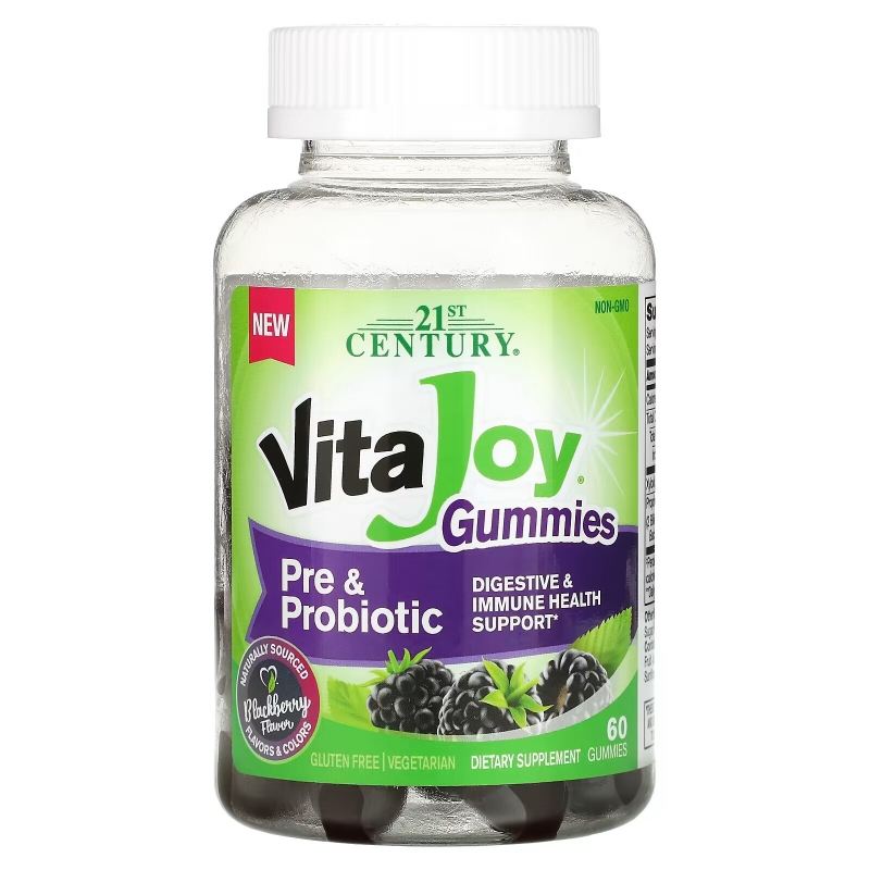 21st Century, Vita Joy Gummies, Pre & Probiotic, Blackberry, 60 Gummies