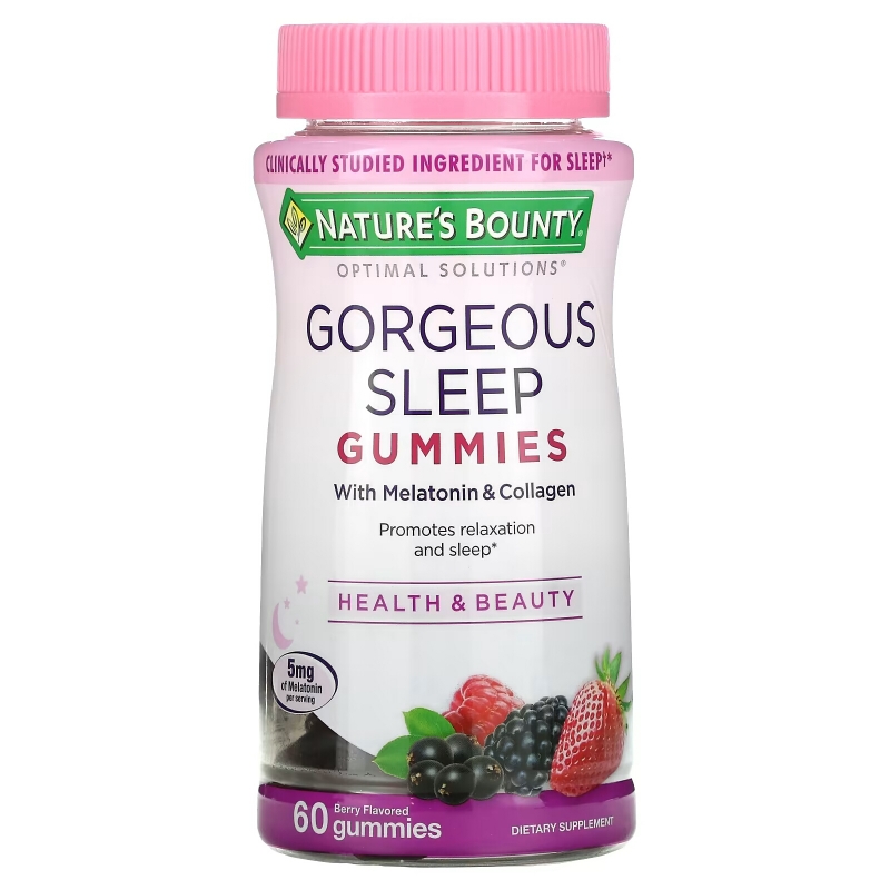 Nature's Bounty, Optimal Solutions, Gorgeous Sleep Gummies, Berry, 60 Gummies