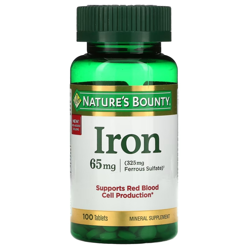 Nature's Bounty, Iron, 65 mg, 100 Tablets