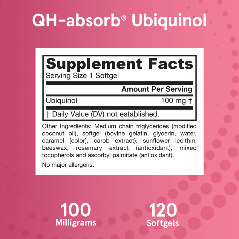 Jarrow Formulas, QH-Absorb, Убихинол, 100 мг, 120 гелевых капсул