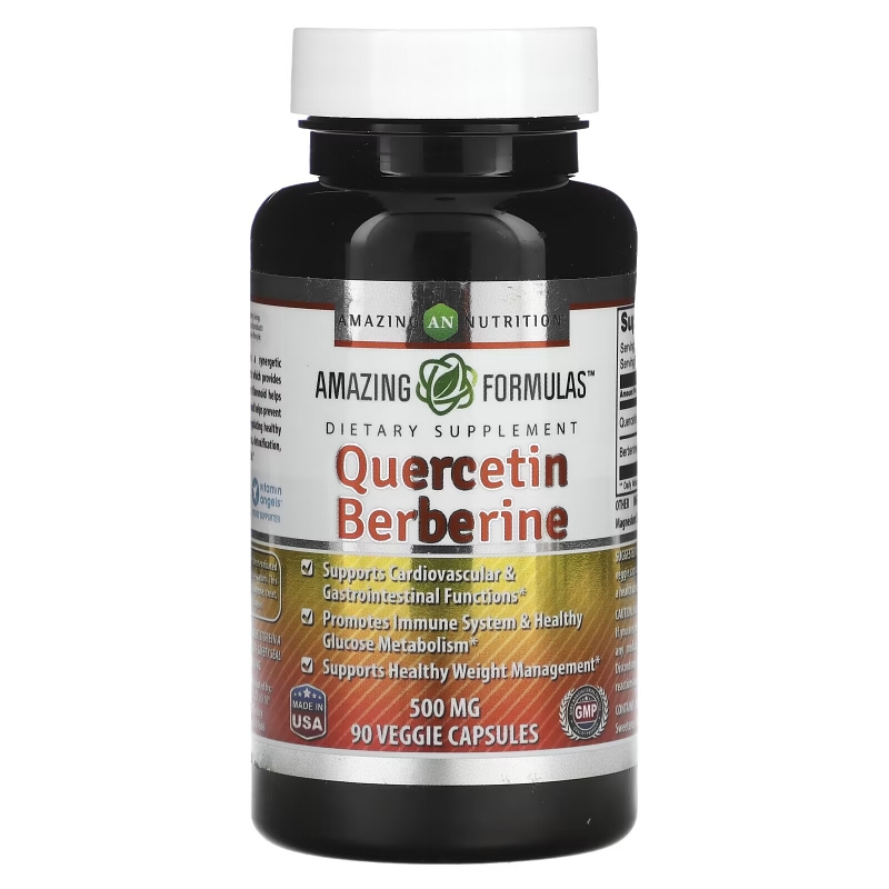 Amazing Nutrition, Quercetin Berberine, 500 mg, 90 Veggie Capsules