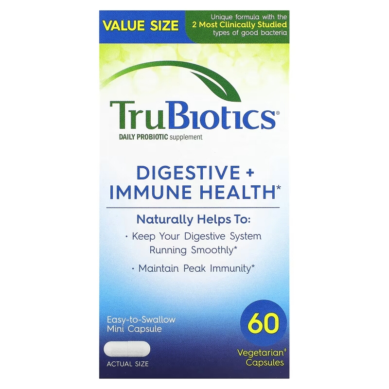 TruBiotics, Digestive + Immune Health, 60 Vegetarian Capsules