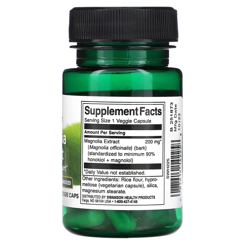 Swanson, Magnolia Extract, 200 mg , 30 Veggie Caps