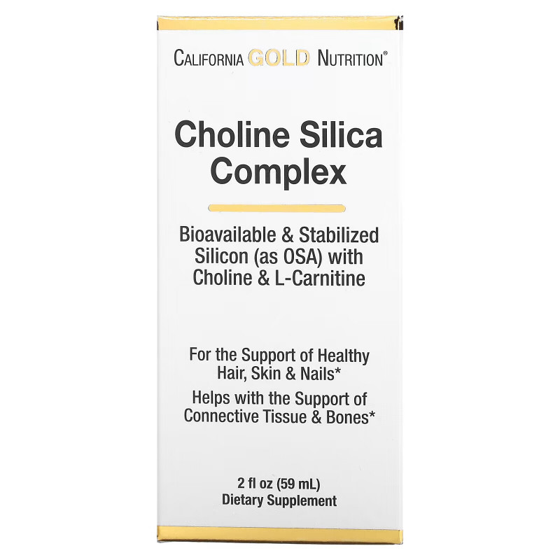 California Gold Nutrition, Choline Silica Complex, Bioavailable Collagen Support, 2 fl oz (60 ml)