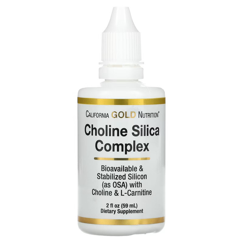 California Gold Nutrition, Choline Silica Complex, Bioavailable Collagen Support, 2 fl oz (60 ml)