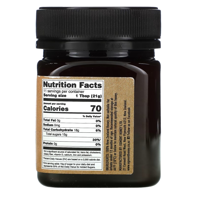 Egmont Honey, Manuka Honey, Raw And Unpasteurized, 829+ MGO, 8.82 oz (250 g)